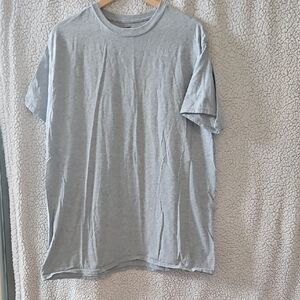 Hanes Gray Short Sleeve Tee Soft Cotton Casual